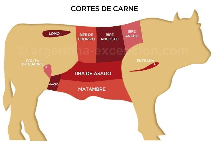 Cortes de carne argentine